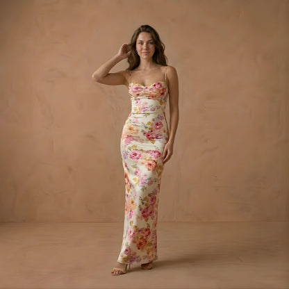 Rosette Satin Dress